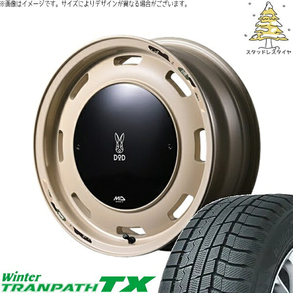 トーヨータイヤ ウィンタートランパス TX 215/70R16 + MIDホイール x DOD ウシャリントバリ セミグロスサンドベージュ 16インチ 6J -5 5H139.7P スタッドレス・ホイール4本セット。1枚目。