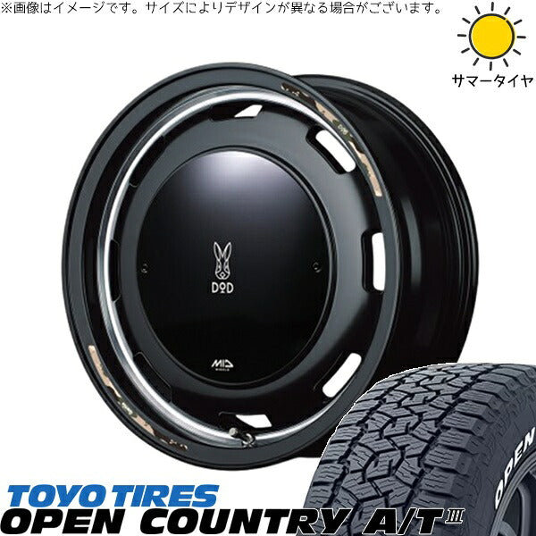 トーヨータイヤ オープンカントリー A/T3 215/70R16 + MIDホイール x DOD ウシャリントバリ セミグロスブラック 16インチ 6J -5 5H139.7P サマー・ホイール4本セット。1枚目。