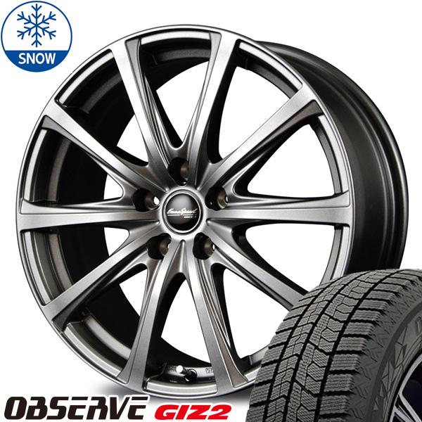トーヨータイヤ OBSERVE 225/45R18 + MIDホイール V25 メタリックグレー 18インチ 7.5J +38 5H114.3P スタッドレス・ホイール4本セット。1枚目。