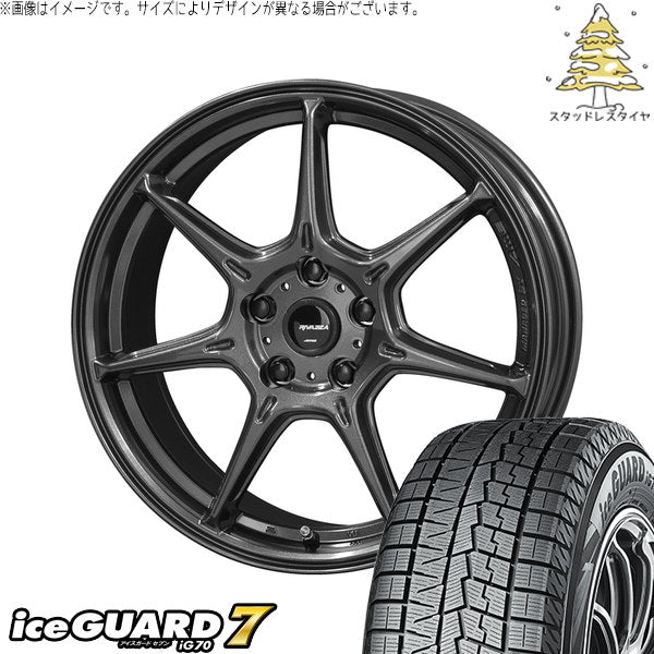 ヨコハマタイヤ アイスガードセブン IG70 215/50R17 + RIVAZZA VEX-7 ガンブラック 17インチ 7.0J +40 5H114.3P スタッドレス・ホイール4本セット。1枚目。