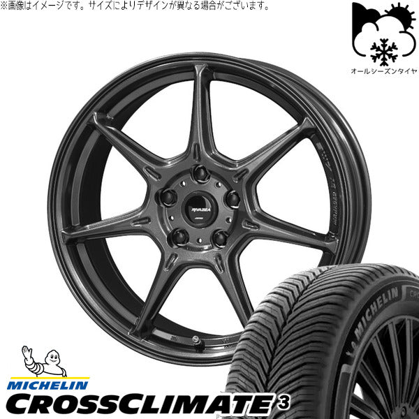 ミシュラン CROSSCLIMATE 3 235/50R18 + RIV VEX-7 EVO ガンブラック 18インチ 8.5J +45 5H114.3P オールシーズン・ホイール4本セット。1枚目。