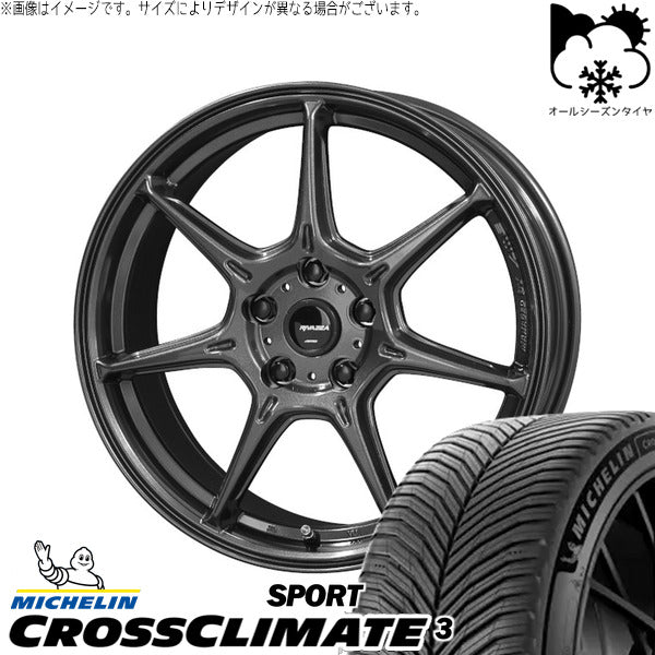 ミシュラン CROSSCLIMATE 3 SPORT 215/40R18 + RIV VEX-7 EVO ガンブラック 18インチ 8.5J +45 5H114.3P オールシーズン・ホイール4本セット。1枚目。