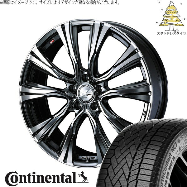 コンチネンタル ノースコンタクト NC7 225/55R17 + レオニス VR ブラックメタルコート/ミラーカット 17インチ 6.5J +42 5H100P スタッドレス・ホイール4本セット。1枚目。