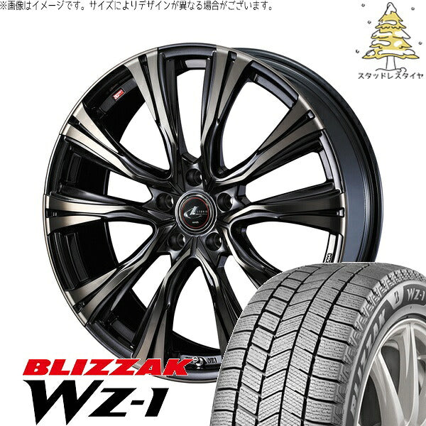 ブリヂストン ブリザック WZ-1 205/60R16 + レオニス VR パールブラックミラーカット/チタントップ 16インチ 6.5J +40 5H114.3P スタッドレス・ホイール4本セット。1枚目。
