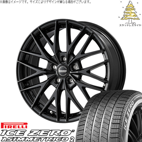 ピレリ アイスゼロアシンメトリコ2 205/60R16 + ヴァーレン W07 メタリックブラック 16インチ 6.5J +48 5H114.3P スタッドレス・ホイール4本セット。1枚目。