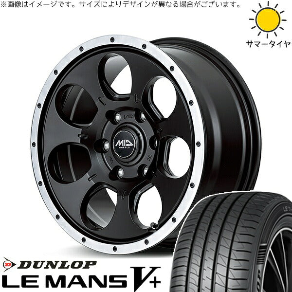 ダンロップ ルマンファイブ 215/60R16 + MIDホイール ロードマックス WO-7 セミグロスブラックフランジDC 16インチ 7J +40 5H114.3P サマー・ホイール4本セット。1枚目。