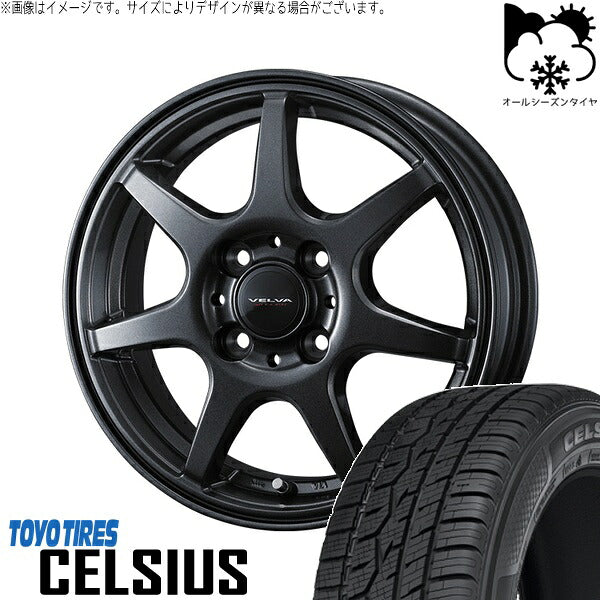 トーヨータイヤ セルシアス 185/60R15 + ヴェルヴァ ワンダー ディープメタル 15インチ 5.5J +50 4H100P オールシーズン・ホイール4本セット。1枚目。
