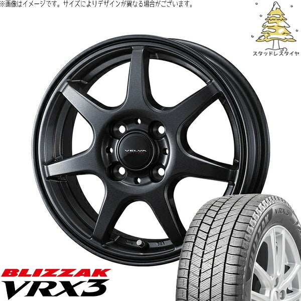 ブリヂストン ブリザック VRX3 (BLIZZAK VRX3) 185/65R15 + ヴェルヴァ ワンダー ディープメタル 15インチ 5.5J +42 4H100P スタッドレス・ホイール4本セット。1枚目。