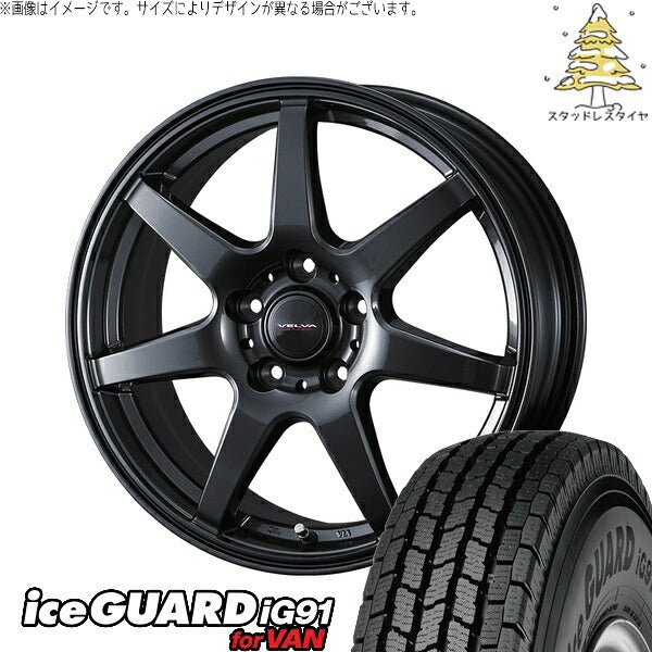 ヨコハマタイヤ アイスガード91 (iceGUARD91 IG91) 225/70R16 + ヴェルヴァ ワンダー ディープメタル 16インチ 6.5J +47 5H114.3P スタッドレス・ホイール4本セット。1枚目。