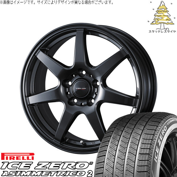 ピレリ アイスゼロアシンメトリコ2 215/50R18 + ヴェルヴァ ワンダー ディープメタル 18インチ 7J +40 5H114.3P スタッドレス・ホイール4本セット。1枚目。