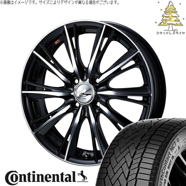 コンチネンタル ノースコンタクト NC7 175/65R15 + レオニス WX ブラックミラーカット 15インチ 4.5J +45 4H100P スタッドレス・ホイール4本セット。1枚目。