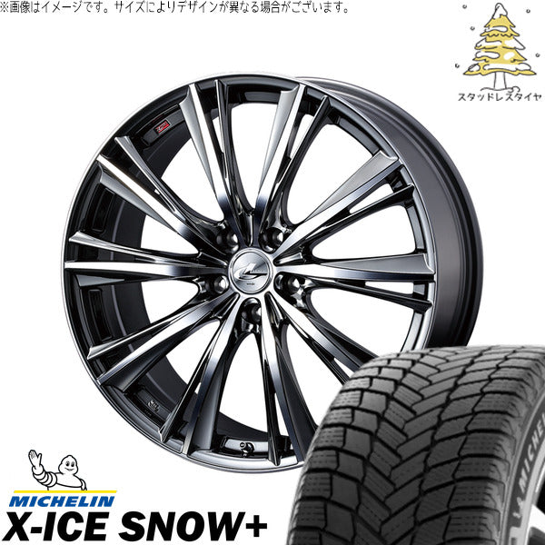 ミシュラン エックスアイス スノー+ 225/50R18 + レオニス WX ブラックメタルコート/ミラーカット 18インチ 7J +53 5H114.3P スタッドレス・ホイール4本セット。1枚目。