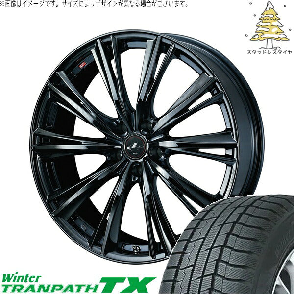 トーヨータイヤ ウィンタートランパス TX 215/50R18 + レオニス WX ブラックメタルコート1 18インチ 7J +47 5H114.3P スタッドレス・ホイール4本セット。1枚目。