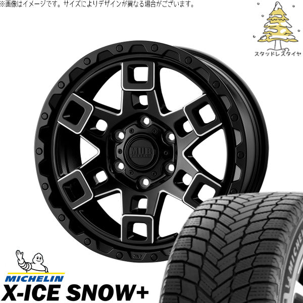 ミシュラン エックスアイス スノー+ 275/65R18 + マットバーン XR-450T グロスブラックマシニング(GBK/M) 18インチ 8.5J +52 6H139.7P スタッドレス・ホイール4本セット。1枚目。
