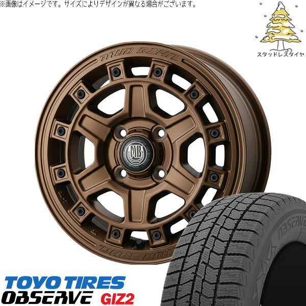 トーヨータイヤ OBSERVE 155/65R14 + マットバーン XR-710C ブラストブロンズ(BBR) 14インチ 5.0J +45 4H100P スタッドレス・ホイール4本セット。1枚目。