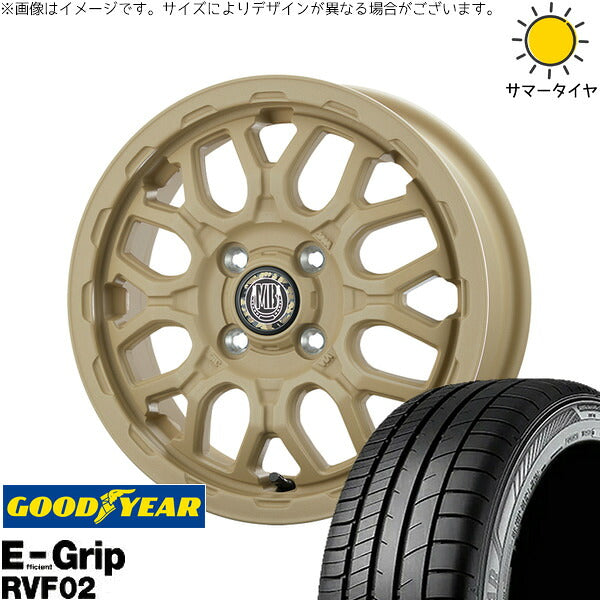 グッドイヤー エフィシェントグリップ RVF02 165/65R14 + マットバーン XR-800M ME チッピングベージュ(CBE) 14インチ 4.5J +45 4H100P サマー・ホイール4本セット。1枚目。