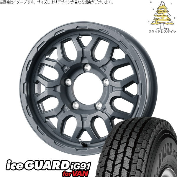 ヨコハマタイヤ アイスガード91 IG91 185/85R16 + マットバーン XR-800M ME チッピンググレー(CGY) 16インチ 5.5J +20 5H139.7P スタッドレス・ホイール4本セット。1枚目。