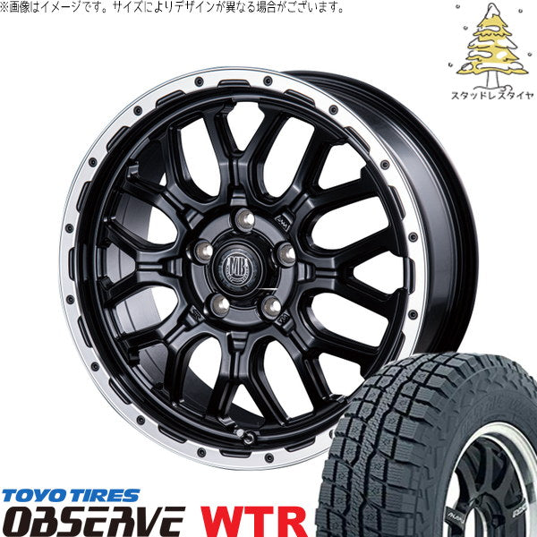 トーヨータイヤ オブザーブ W/T-R 225/70R16 + マットバーン XR-800M マットブラックリムポリッシュ(MBK/RP) 16インチ 5.5J 0 5H139.7P スタッドレス・ホイール4本セット。1枚目。
