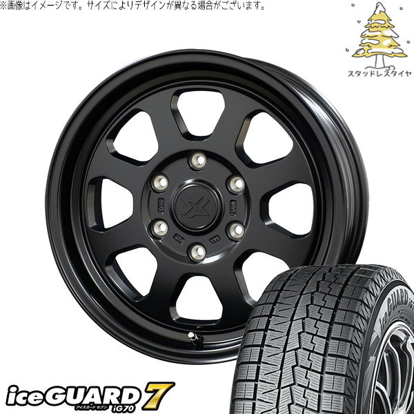ヨコハマタイヤ アイスガードセブン IG70 215/65R16 + クロスブラッド XB02 サテンブラック 16インチ 6.5J +38 6H139.7P スタッドレス・ホイール4本セット。1枚目。