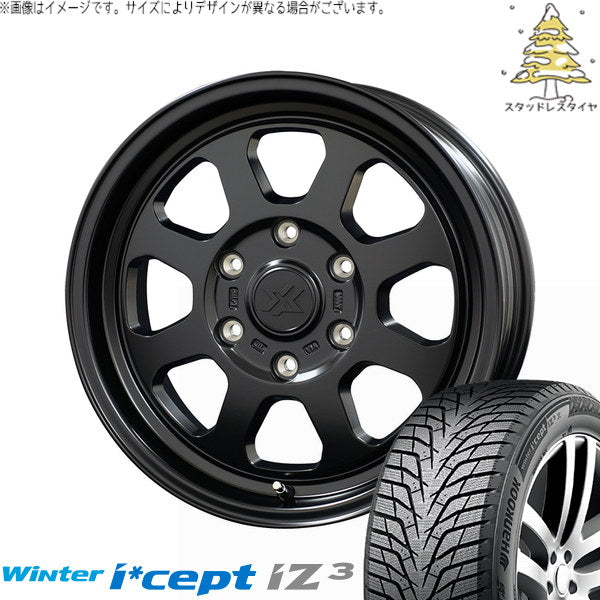 ハンコック ウィンターアイセプト IZ3 W636 215/65R16 + クロスブラッド XB02 サテンブラック 16インチ 6.5J +38 6H139.7P スタッドレス・ホイール4本セット。1枚目。