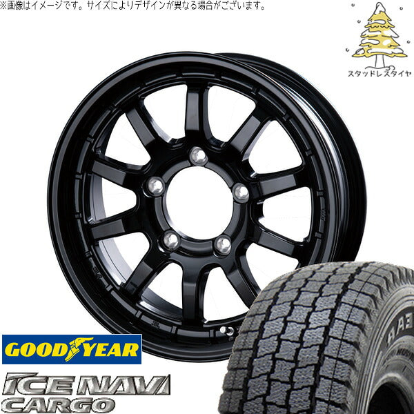 グッドイヤー アイスナビカーゴ 215/70R15 + X-FIELD α ブラック 15インチ 5.5J +5 5H139.7P スタッドレス・ホイール4本セット。1枚目。