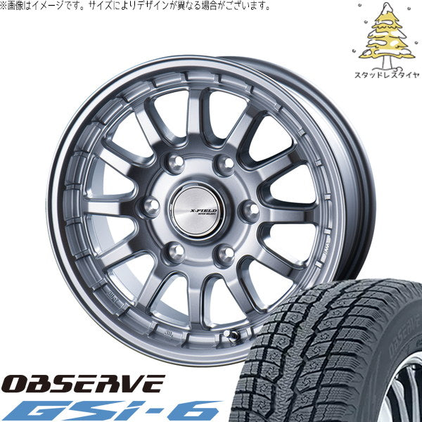 トーヨータイヤ オブザーブ Gsi-6 265/65R18 + X-FIELD α シルバー 18インチ 8.0J +55 6H139.7P スタッドレス・ホイール4本セット。1枚目。