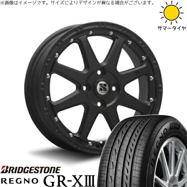 ブリヂストン レグノ GR-X3 165/55R15 + エクストリームJ フラットブラック 15インチ 4.5J +43 4H100P サマー・ホイール4本セット。1枚目。