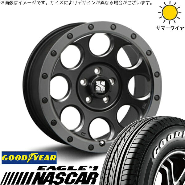 グッドイヤー イーグル ナスカー 215/65R16 + エクストリームJ XJ03 フラットブラックスモーク 16インチ 7J +35 5H114.3P サマー・ホイール4本セット。1枚目。