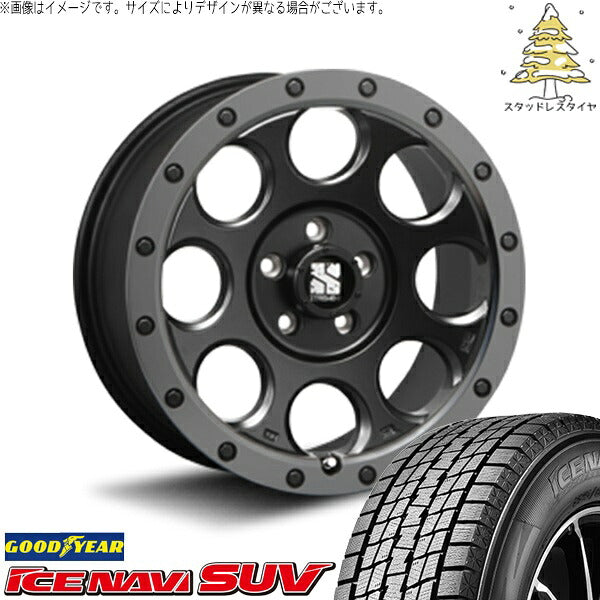 グッドイヤー アイスナビ SUV (ICENAVI SUV) 235/70R16 + エクストリームJ XJ03 フラットブラックスモーク 16インチ 7.0J +35 5H114.3P スタッドレス・ホイール4本セット。1枚目。