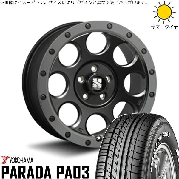 ヨコハマタイヤ パラダ PA03 225/50R18 + エクストリームJ XJ03 フラットブラックスモーク 18インチ 8J +40 5H114.3P サマー・ホイール4本セット。1枚目。