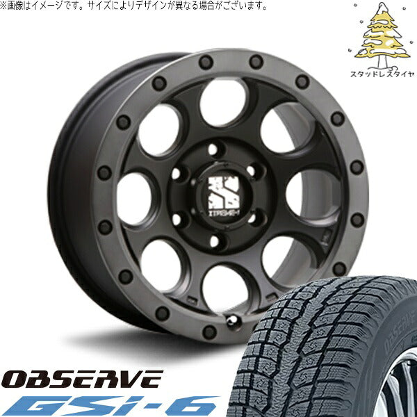 トーヨータイヤ オブザーブ Gsi-6 265/65R18 + エクストリームJ XJ03 フラットブラックスモーク 18インチ 8J +50 6H139.7P スタッドレス・ホイール4本セット。1枚目。