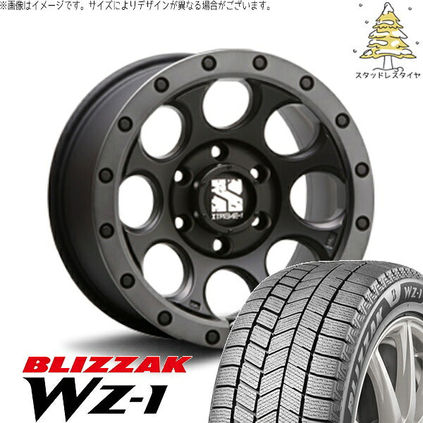 ブリヂストン ブリザック WZ-1 265/60R18 + エクストリームJ XJ03 フラットブラックスモーク 18インチ 8J +20 6H139.7P スタッドレス・ホイール4本セット。1枚目。