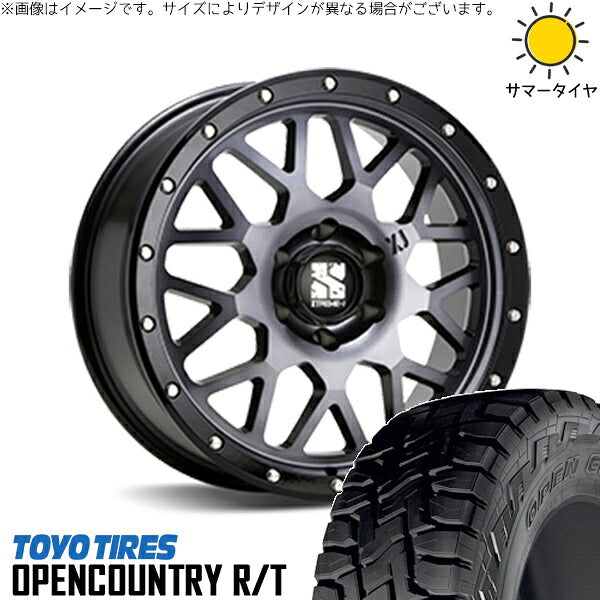 トーヨータイヤ オープンカントリー R/T 215/70R16 + エクストリームJ XJ04 グロスブラックミルド/スモーク 16インチ 5.5J -5 5H139.7P サマー・ホイール4本セット。1枚目。