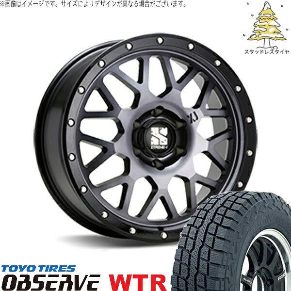 トーヨータイヤ オブザーブ W/T-R 225/70R16 + エクストリームJ XJ04 グロスブラックミルド/スモーク 16インチ 5.5J -5 5H139.7P スタッドレス・ホイール4本セット。1枚目。