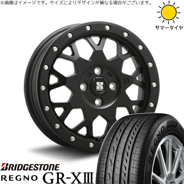 ブリヂストン レグノ GR-X3 165/65R14 + エクストリームJ XJ04 サテンブラック 14インチ 4.5J +43 4H100P サマー・ホイール4本セット。1枚目。