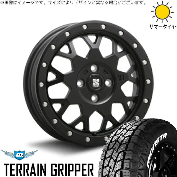 モンスタタイヤ テレーングリッパー 215/70R16 + エクストリームJ XJ04 サテンブラック 16インチ 6.5J +38 4H100P サマー・ホイール4本セット。1枚目。