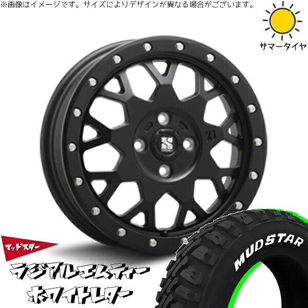 マッドスター ラジアル M/T (RADIAL M/T) 215/65R16 + エクストリームJ XJ04 サテンブラック 16インチ 6.5J +38 4H100P サマー・ホイール4本セット。1枚目。