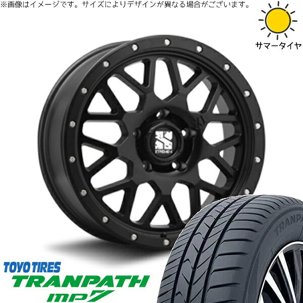 トーヨータイヤ トランパス MP7 215/70R16 + エクストリームJ XJ04 サテンブラック 16インチ 7J +35 5H114.3P サマー・ホイール4本セット。1枚目。
