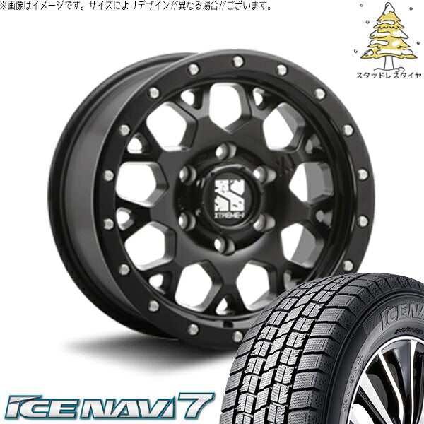 グッドイヤー アイスナビ7 215/65R16 + エクストリームJ XJ04 サテンブラック 16インチ 6.5J +38 6H139.7P スタッドレス・ホイール4本セット。1枚目。