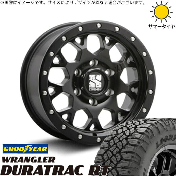グッドイヤー ラングラー デュラトラック RT 225/75R16 + エクストリームJ XJ04 サテンブラック 16インチ 5.5J -5 5H139.7P サマー・ホイール4本セット。1枚目。