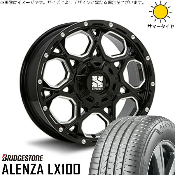 ブリヂストン アレンザ LX100 (ALENZA LX100) 225/60R17 + エクストリームJ XJ06 グロスブラックミルド 17インチ 7J +50 5H100P サマー・ホイール4本セット。1枚目。