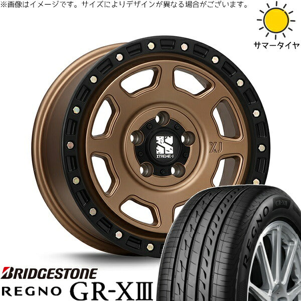 ブリヂストン レグノ GR-X3 RV 215/65R16 + エクストリームJ XJ07 マットブロンズ/ブラックリム 16インチ 7J +35 5H114.3P サマー・ホイール4本セット。1枚目。