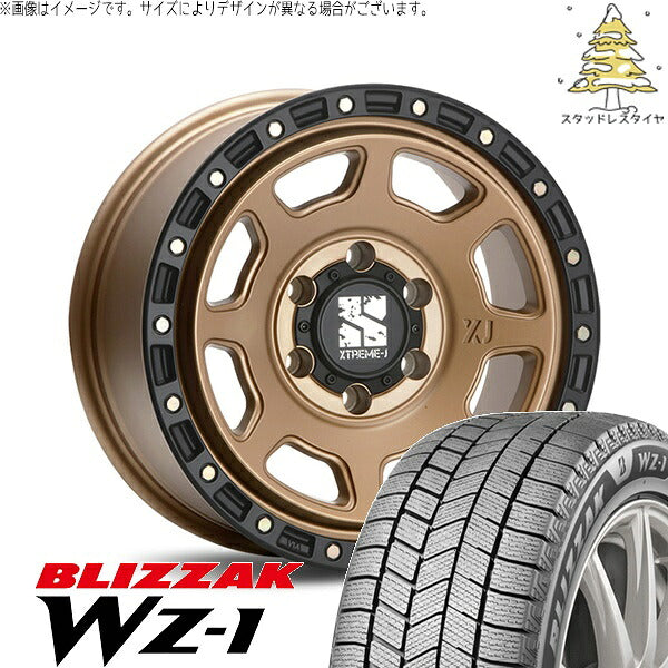 ブリヂストン ブリザック WZ-1 215/70R16 + エクストリームJ XJ07 マットブロンズ/ブラックリム 16インチ 6.5J +38 6H139.7P スタッドレス・ホイール4本セット。1枚目。