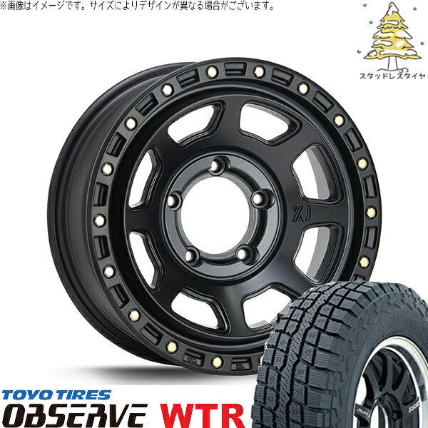 トーヨータイヤ オブザーブ W/T-R (OBSERVE WTR) 225/70R16 + エクストリームJ XJ07 サテンブラック 16インチ 5.5J +20 5H139.7P スタッドレス・ホイール4本セット。1枚目。