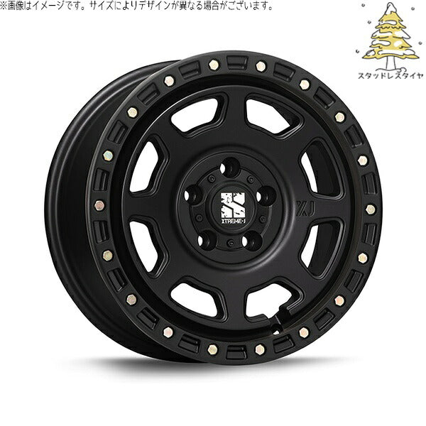 輸入スタッドレスタイヤ(銘柄指定不可) 195/65R16 + エクストリームJ XJ07 サテンブラック 16インチ 7.0J +35 5H114.3P ホイール4本セット。1枚目。