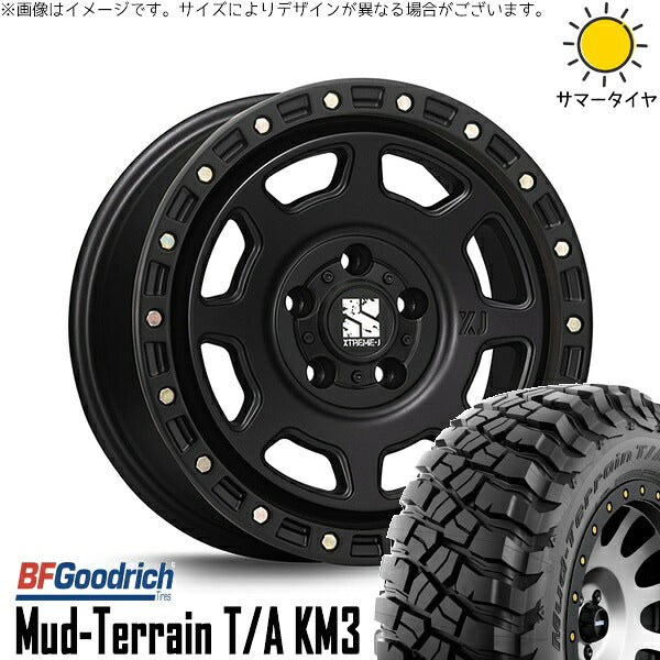 BFグッドリッチ マッドテレーン T/A KM3 265/70R17 + エクストリームJ XJ07 サテンブラック 17インチ 8J +38 5H127P サマー・ホイール4本セット。1枚目。