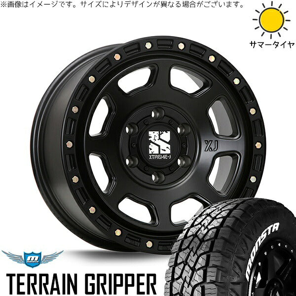 モンスタタイヤ テレーングリッパー 215/70R16 + エクストリームJ XJ07 サテンブラック 16インチ 6.5J +38 6H139.7P サマー・ホイール4本セット。1枚目。