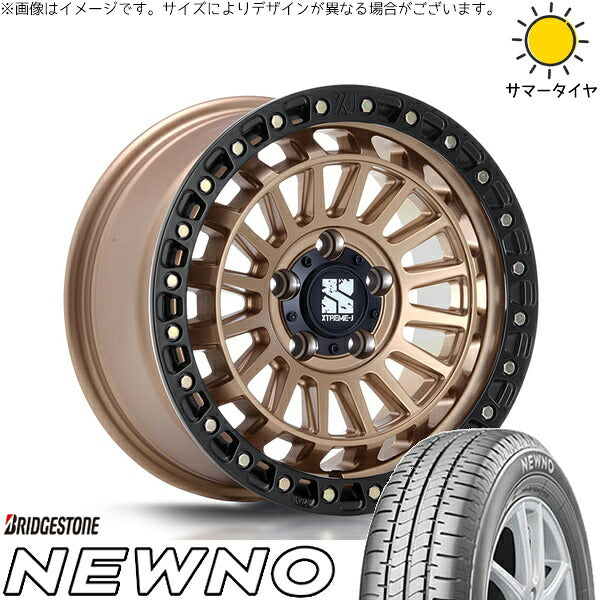 ブリヂストン ニューノ 235/50R18 + XTREME-J XJ08 マットブロンズ/ブラックリム 18インチ 8J +40 5H114.3P サマー・ホイール4本セット。1枚目。