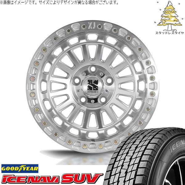 グッドイヤー アイスナビ SUV 215/70R16 + エクストリームJ XJ08 グロスマシンド 16インチ 6J -5 5H139.7P スタッドレス・ホイール4本セット。1枚目。