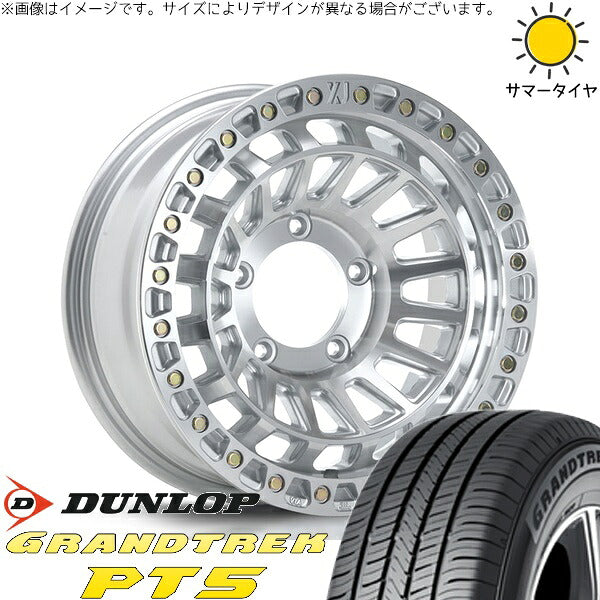 ダンロップ グラントレック PT5 225/70R16 + XTREME-J XJ08 グロスマシンド 16インチ 5.5J +20 5H139.7P サマー・ホイール4本セット。1枚目。